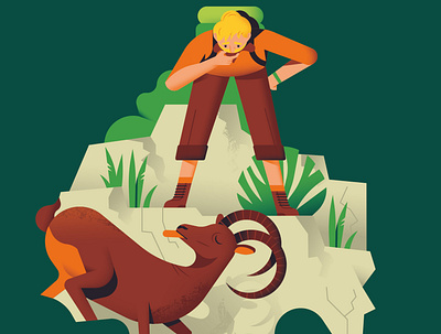 How to get down a Mountain editorial forest hike illustration