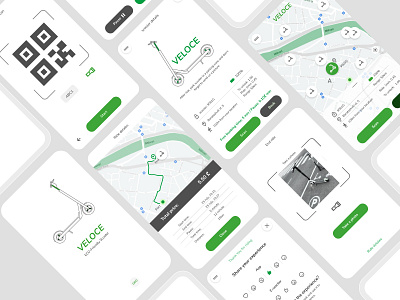 Veloce Scooter App app design eco friendly mobile app scooter ui ux