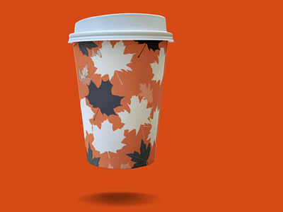 PAPER CUP DESIGN WITH AUTUMN LEAVE THEME