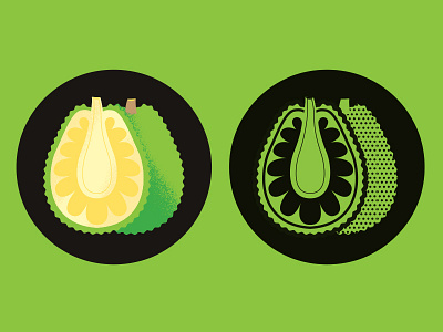 Jackfruit Icon food fruit halftone icon illustration jackfruit one color pictogram