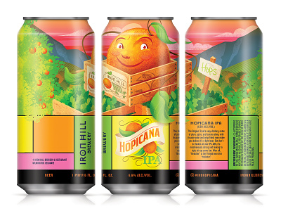 Hopicana IPA beer beer can design fruit illustration ipa landscape orange packaging pale ale poster valley