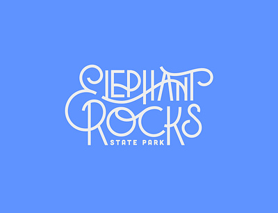 Elephant Rocks State Park Typography branding design illustrator lettering logo state park type typography vector
