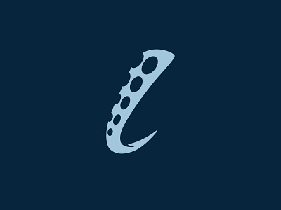 Lusca Brand Mark branding design fishing hook illustration logo octopus reel type typography