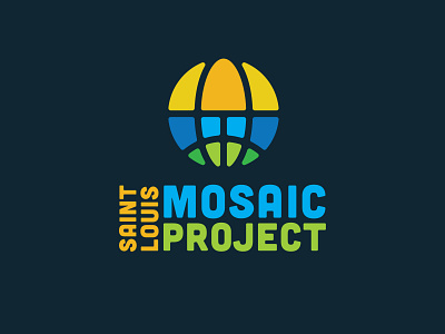 Saint Louis Mosaic Project Brand Mark arch brand identity branding design globe icon illustration illustrator lettering logo mosaic type typography vector world