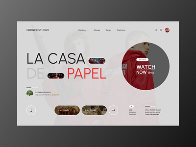 Movie La Casa de Papel screen app branding design film graphic design illustration la casa de papel logo minimal movie typography ui ux vector vizualization web website white