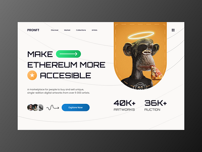 NFT Marketplace app branding color design eth graphic design illustration image logo minimal monkey nft typography ui ux vector vizualization web website white