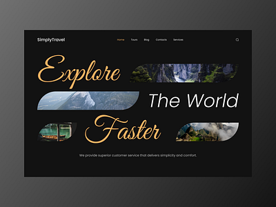 SimplyTravel - Travel Conpany screen design app branding dark design graphic design illustration journey logo mini minimal travel trip typography ui ux vector web website