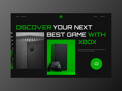XBOX game console - UX/UI concept app branding console design future game landing minimal play premium product site ui ux web website xbox