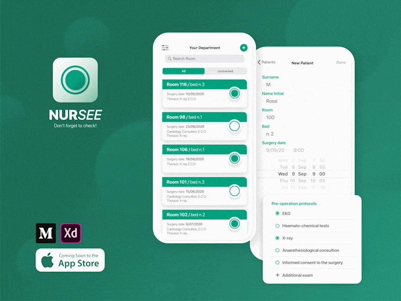 NURSEE adobexd aftereffects animation app application check design health ios layout managment medical medium mobile nurses shifts social app ui ui ux ux