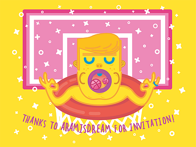 First Shot debut drafted dribbble first shot hello illustration invitation