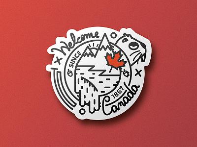 Welcome To Canada canada creative design flat graphic icon illustration illustrator minimal playoff sticker mule vector