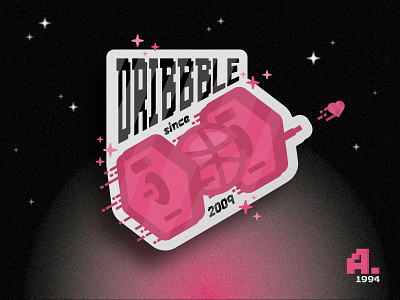 TIE/ln starfighter Dribbble Edition design dribbble flat gradient icon illustration playoff sketch starwars sticker vector