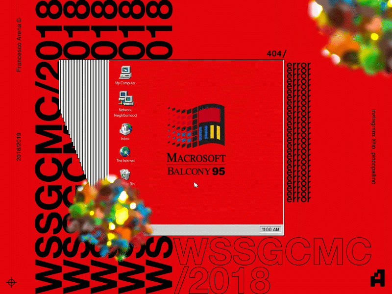 WSSGCMC/2018 - Two Dribbble Invites behance creative design flat gif graphic illustration invitation invite minimal project typo typography uiux windows