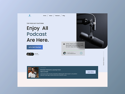 PODCAST WEB DESIGN blush branding cleandesign dailyui freelancer homepage logo minimalistic mobiledes mobileui onlinestore podcast productdesigner ui uidesigner uiux unsplash uxdesigner uxui
