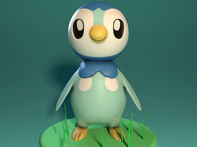 Piplup Fanart 3d design illustration