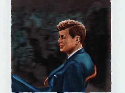JFK 60s america digital f illustration jack jfk john kennedy potus president procreate realistic retro texture usa