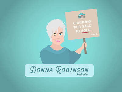 Branding - Donna Robinson, Realtor brand branding caricature character design estate illustration illustrator logo real realtor