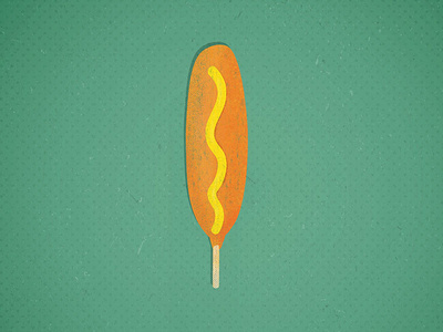 Corndog bham birmingham cookout corndog design designer food hotdog illustration illustrator mustard realistic retro summer texture