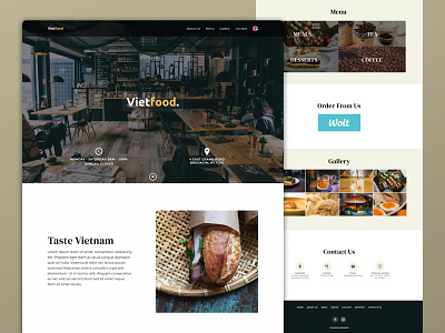Vietfood - Vietnamese Restaurant graphic design landing page restaurant ui ui design ux ux design web web design website website design