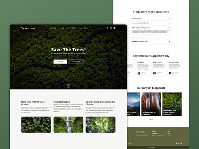 Save The Trees - Eco Organization graphic design landing page ui ui design ux ux design web
