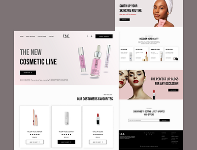 Beauty Website Landing Page app branding design graphic design illustration ui ux