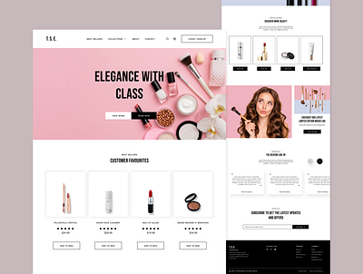 Beauty Website Landing Page app branding design graphic design illustration ui ux