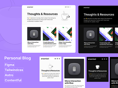 Personal Blog Design contentful figma rive tailwind