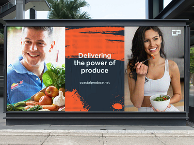 Coastal Produce billboard branding design graphic design mockup produce restaurant
