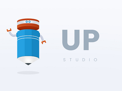 Upton illustration pencil robot