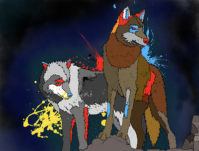 Wolfpack animal artwork branding design digital emotion graphic design illustration logo