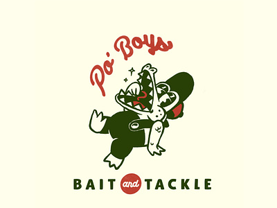 Po'Boys Bait and Tackle branding graphic design illustration logo mascot