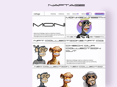 Naftage: Web3 NFT Landing page design landing page nft ui ux