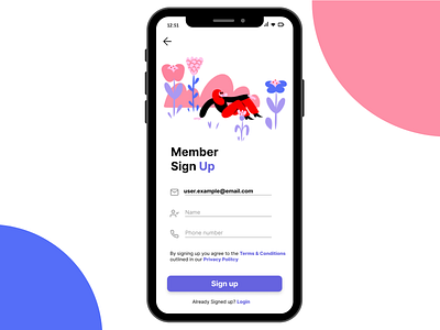 #DailyUI 001 Sign-Up Page app apple canada clean color dailyui design flowers mobile mobile design sign up simple spring ui