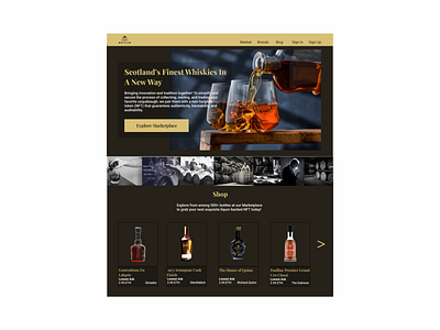 Landing Page: NFT Marketplace for Single Malt Scotch app design design challenge ecommerce illustration interaction design marketplace nft product design ui ux