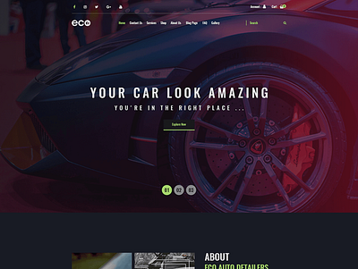Automotive Website animation app branding design flat graphic design icon illustration illustrator logo minimal typography ui ux vector web website