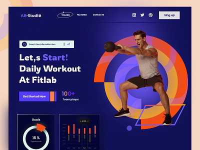 Gym: Fitness Website Design 3d animation app art branding design flat graphic design icon illustration illustrator logo logo design minimal typography ui ux vector web website