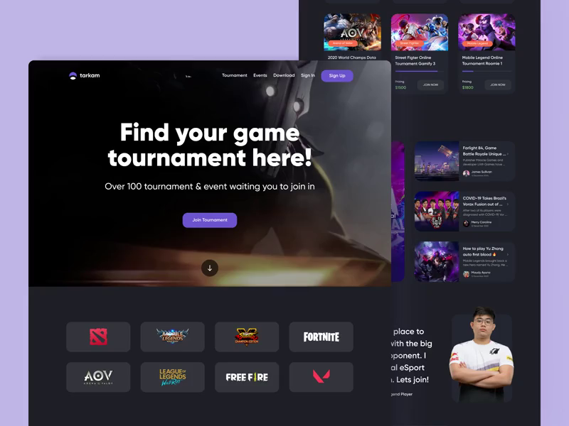 Esports Landing Page By Bill Watson On Dribbble