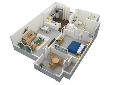 3D floor plan by 3D Floor Plan Service on Dribbble