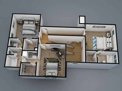 3D floor plan 3d 3d floor plan 3ds max apartment architecture branding design illustration marketing real estate