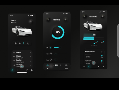 Tesla car app design app branding design graphic design logo ui ux