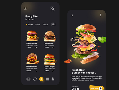 Burger design app branding design graphic design ui ux