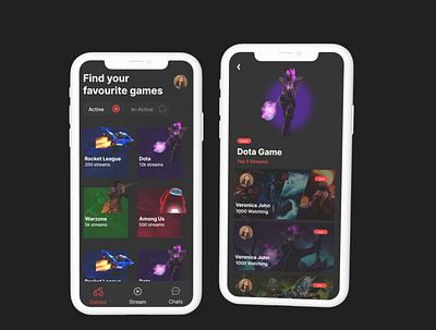 A gaming app app design graphic design ui ux