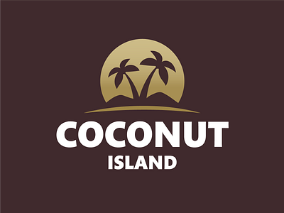 Coconut Island Logo 3d animation art branding graphic design logo motion graphics tree ui