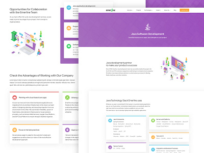 Java Development Page clean design flat illustration illustrator minimal mobile typography ui ux vector web website