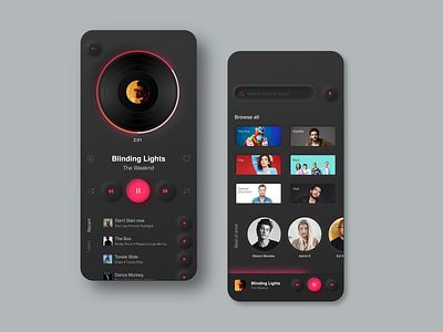 Music Player Design audio app audio player invision mobile music app music player neomorphism player playlist song ui