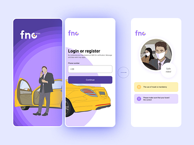 Cab booking logo and illustrations