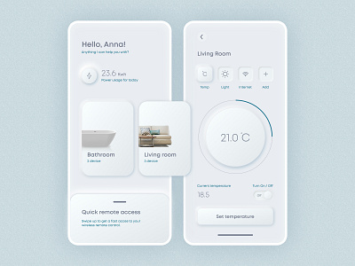 Smart Home App Settings | Daily UI Challenge 007 007 app clean cold daily dailyui dailyuichallenge design home mobiledesign settings smart ui uiux ux white