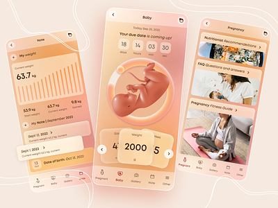 Countdown Timer. Pregnancy Diary app. Daily UI Challenge 014