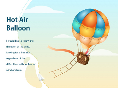 HOT AIR BALLOON android app app app ui design girl girl illustration illustration ios app design mobile app sky ui