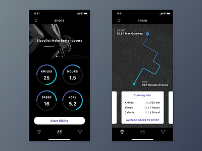 UI Challenge#2 - 2/365 app bike challange design icon interface ios sketch ui uiux ux